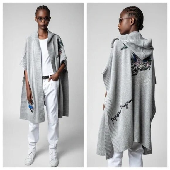 Zadig & Voltaire Inna Tattoo Cashmere Cardigan M/L - Picture 1 of 14